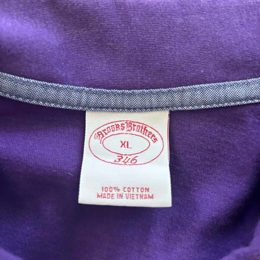 Brooks Brothers 346 Purple Polo Shirt Men's XL 100% Cotton
